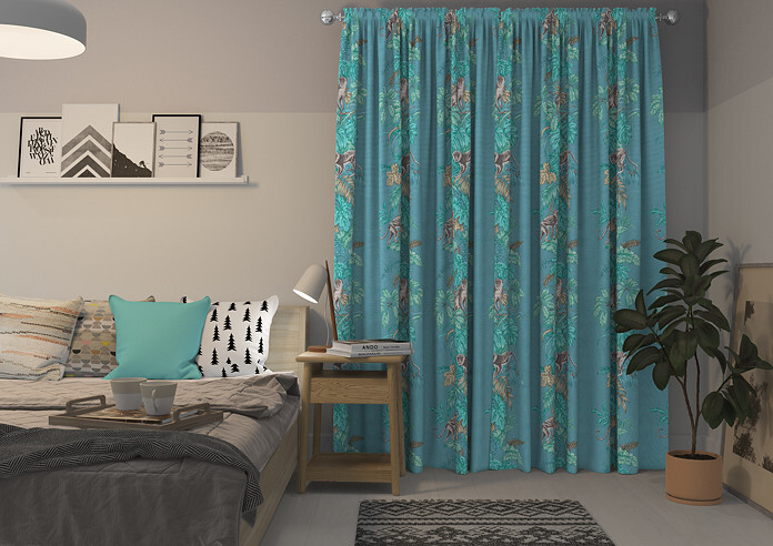 Monkeying Around, Lagoon - Made to Measure Curtains - Image 7